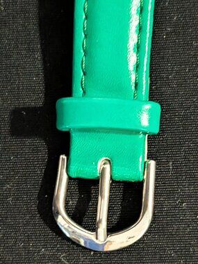 Ladies green leather watch strap